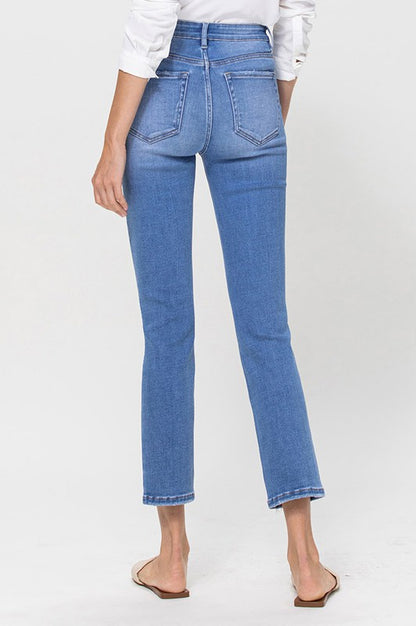 High Rise Stretch Crop Slim Straight